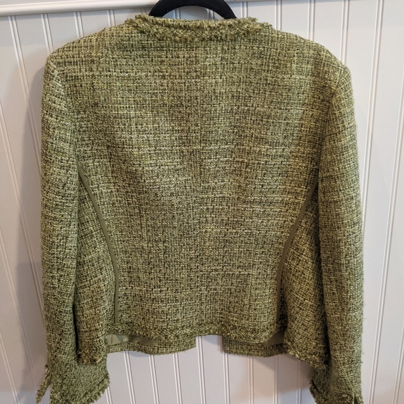 Green Talbots Tweed Open Blazer Jacket 14 - Picture 6 of 6